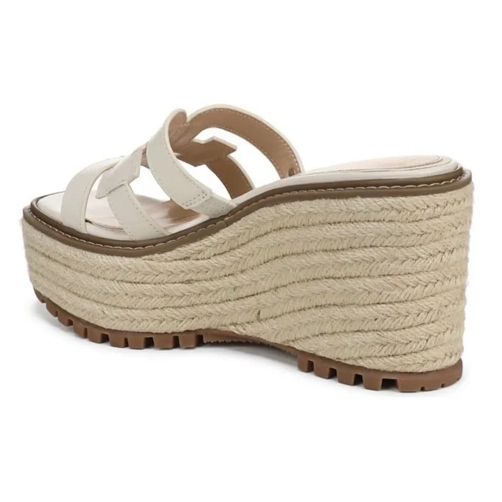 NEW Sam Edelman Women's Laine Ivory Platform Espadrille Wedge Sandals Size 10